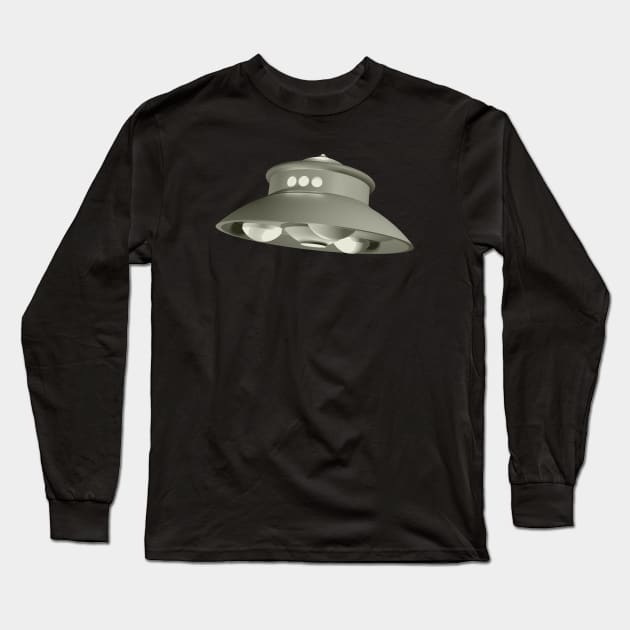 Flying Saucer Adamski UFO - Textless Version Long Sleeve T-Shirt by Out of Memory